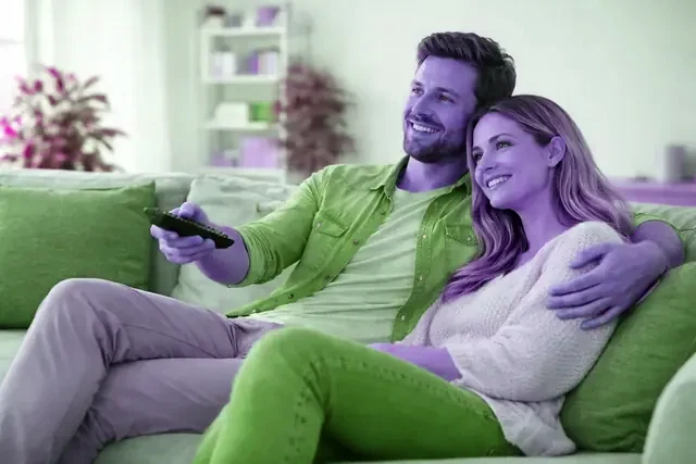Checking a channel list against the guide on a living-room television